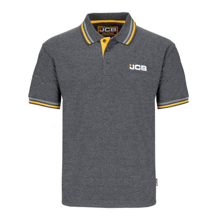 JCB Charcoal Tipped Polo Shirt JCB3275