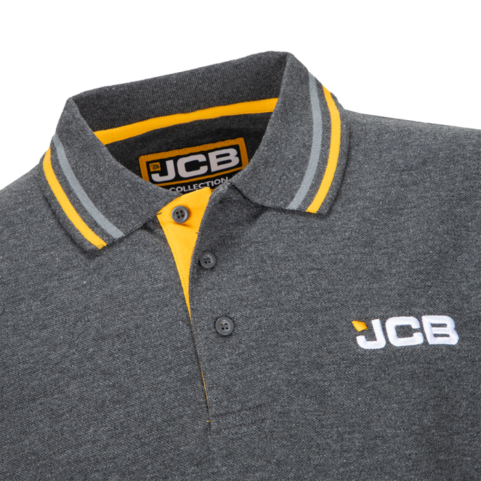 JCB Charcoal Tipped Polo Shirt JCB3275